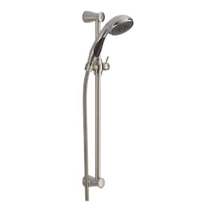 3-Spray Patterns 2.5 GPM 3.75 in. Wall Mount Handheld Shower Head in Stainless