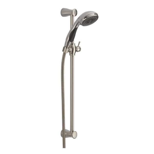 Delta 3-Spray Patterns 2.5 GPM 3.75 in. Wall Mount Handheld Shower Head in Stainless