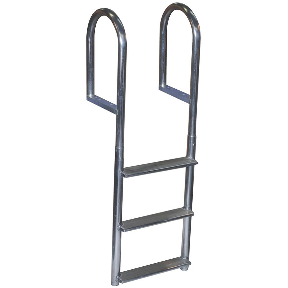 3 Steps Welded Aluminum Fixed Wide Step Ladder