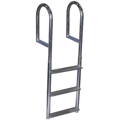 4 Steps Welded Aluminum Fixed Wide Step Ladder