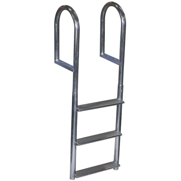 4-Steps Welded Aluminum Fixed Wide Step Ladder