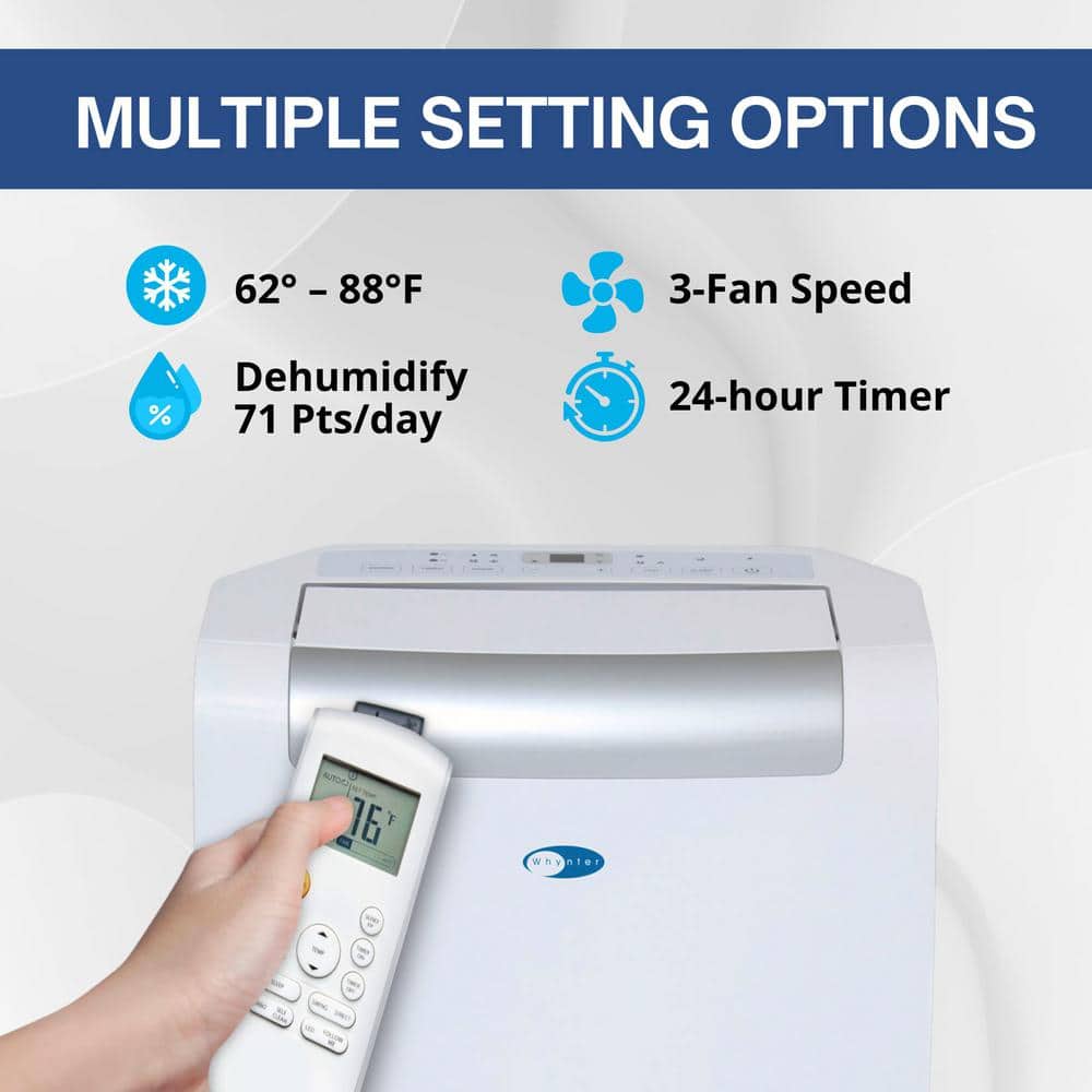 Whynter 14,000 BTU White Portable Air Conditioner with Heater and Remote