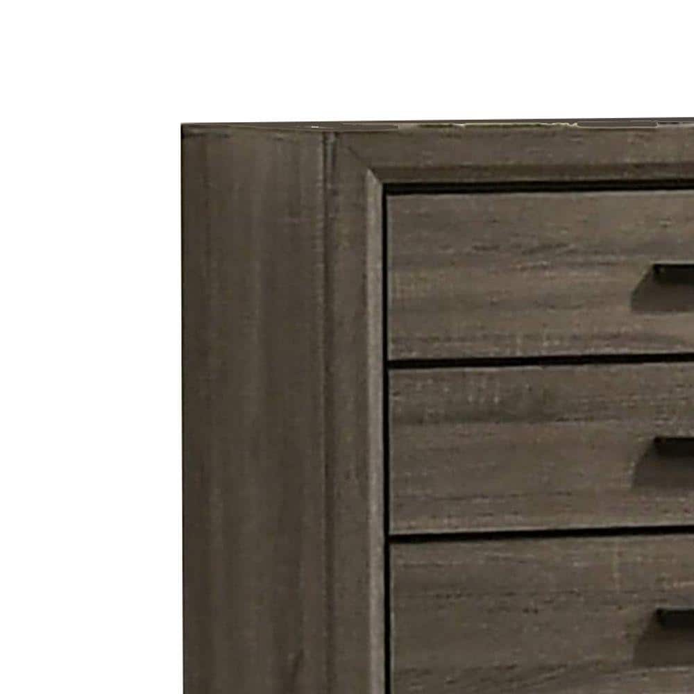 Gray Wooden Chest with Black Rectangular Pulls