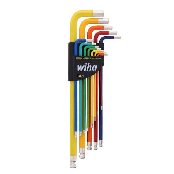 Color-Coded Ball End Hex L Key Set Inch (13-Pieces)