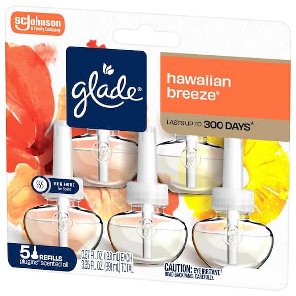 3.35 fl. oz. Hawaiian Breeze Scented Oil Plug-In Air Freshener Refill (5-Count)