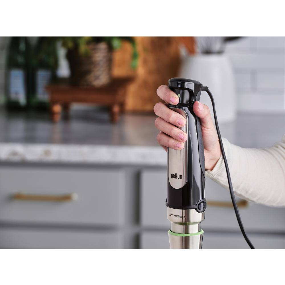 Braun MultiQuick MQ7025X SmartSpeed SS Immersion Hand Blender w/ 1.5 C Food Processor, Whisk and