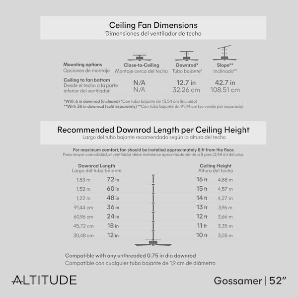 Altitude Gossamer 52 in. Integrated LED Indoor Brushed