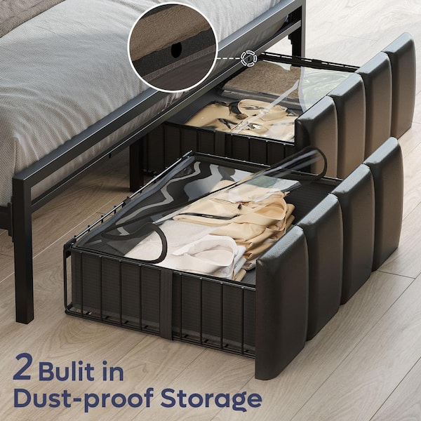 Premier platform metal bed frame with under bed storage discount