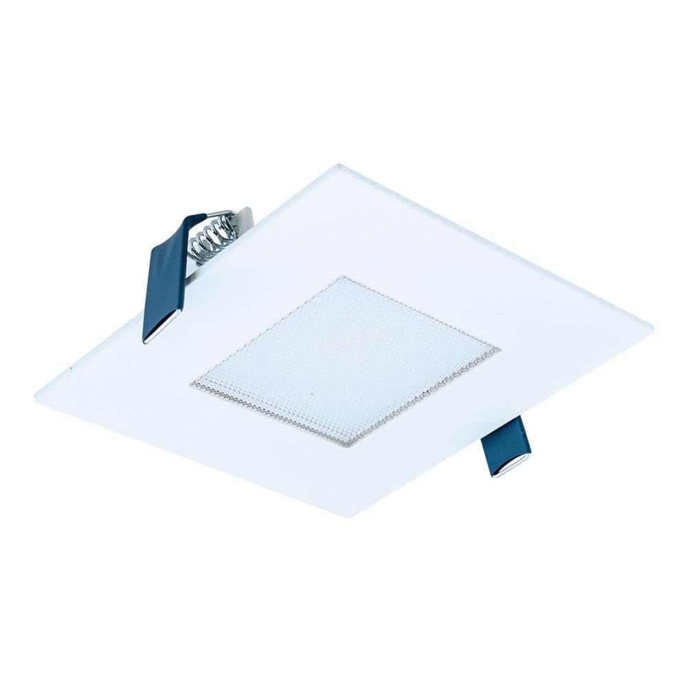 White 4-Inch Square LED Recessed Ceiling and Shower Light