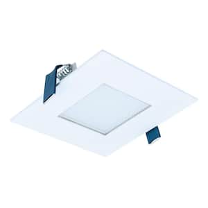HLB 4 in.3000K White Square New Construction/Remodel Canless Recessed Integrated LED Downlight Kit