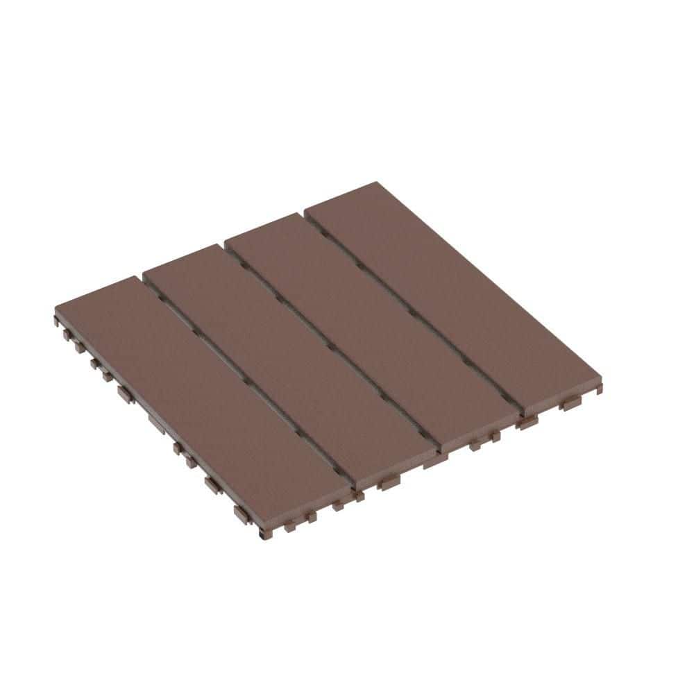 12 in. Grey Square Plastic Interlocking Deck Tiles Waterproof Outdoor All Weather Use for Poolside Balcony (44-Pack) price history on PriceWatchPro