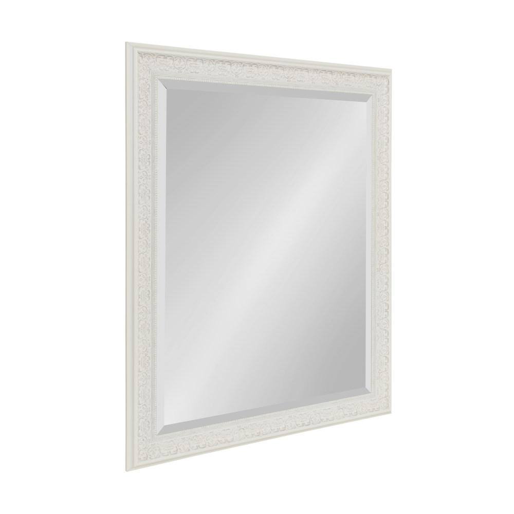 Kate and Laurel - Alysia Large Decorative Frame Rectangle Wall Mirror, 26.5 x 32.5 White