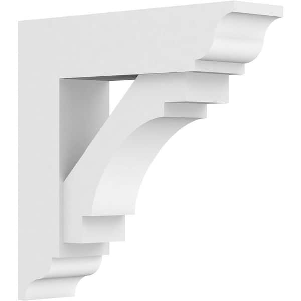 Ekena Millwork Standard Merced 3 in. W x 14 in. H x 14 in. D Signature Urethane Polyurethane Bracket With Traditional Ends