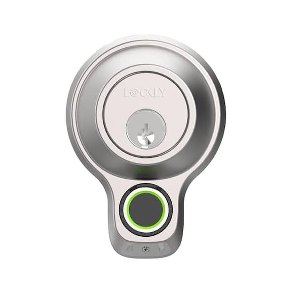 Lockly Flex Touch Satin Nickel Minimalistic Bluetooth Deadbolt Lock, App Control, Alexa/HeyGoogle and Biometric 3D Fingerprint