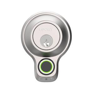 Flex Touch Satin Nickel Single-Cylinder Bluetooth Mobile App Controlled Deadbolt Lock with Biometric 3D Fingerprint