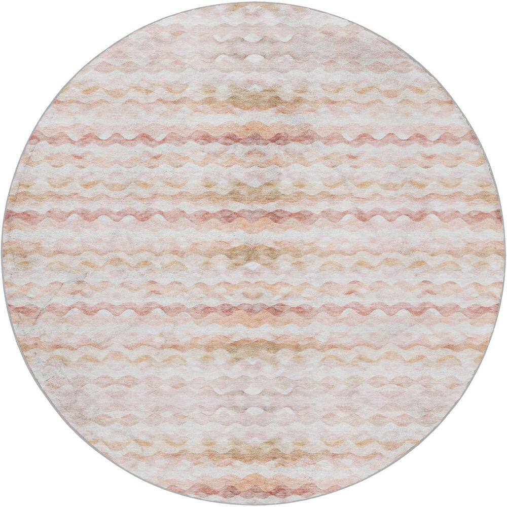 Dream Shag Premium Machine Washable Abstract ADS195 Peach 8 ft. x 8 ft. Round Rug price history on PriceWatchPro