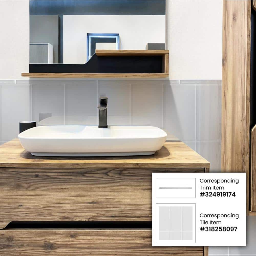 White 8x16 Polished Glass Subway Tile for Walls and Floors
