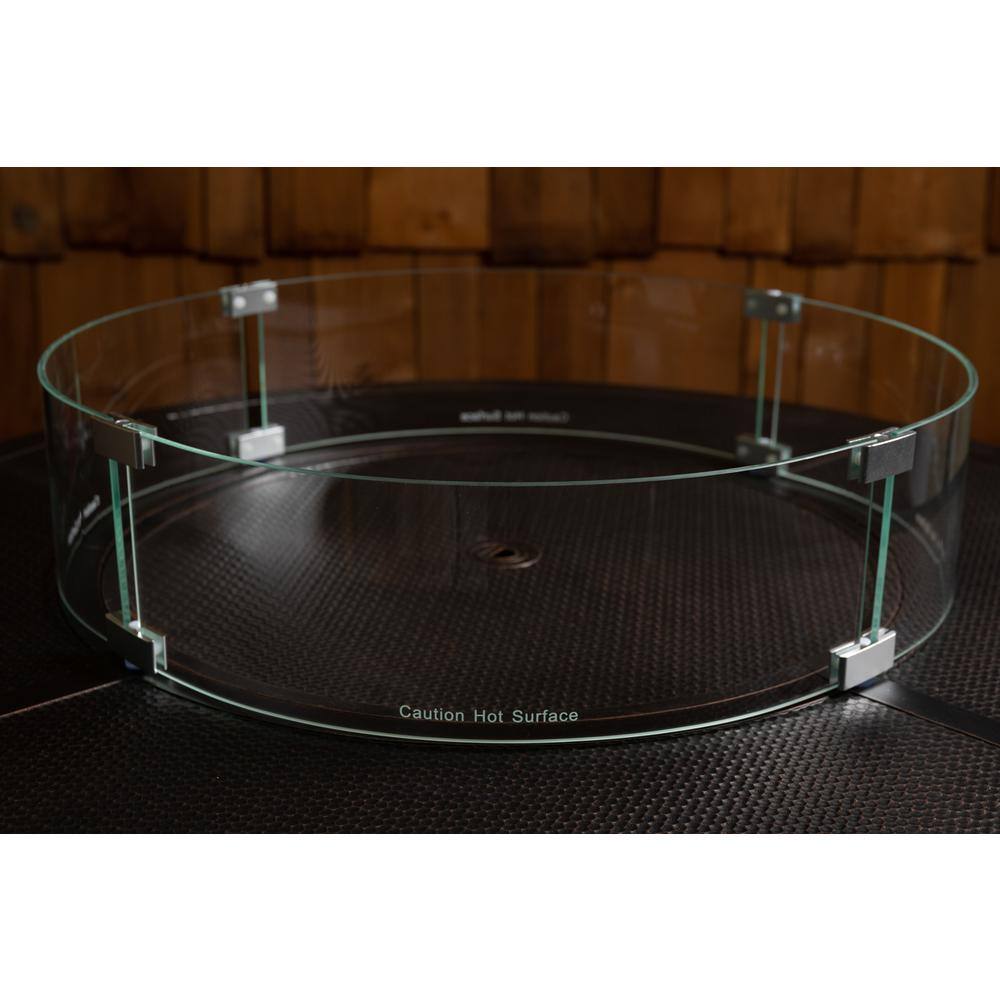 Clear Tempered Glass Wind Guard for Round Fire Pits
