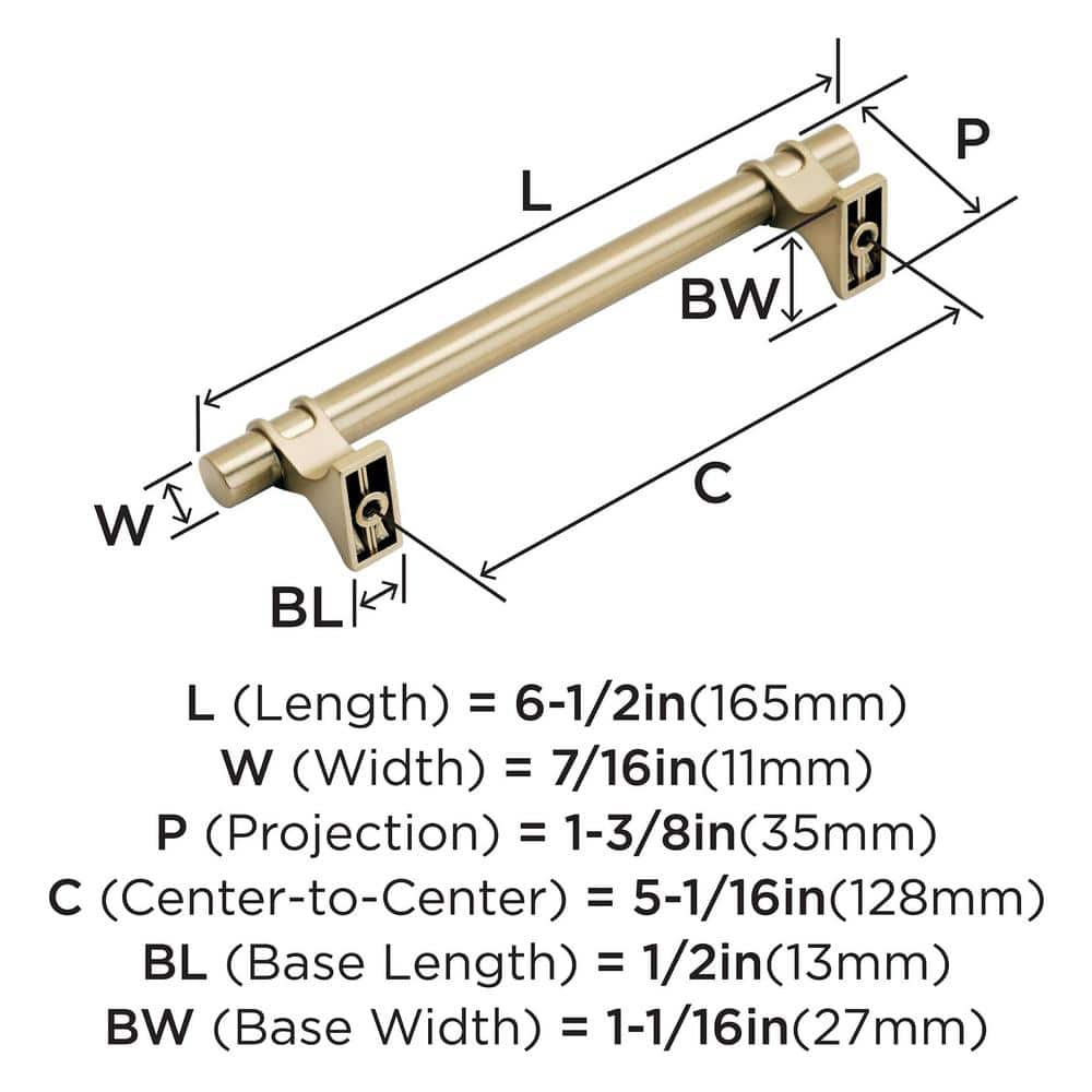 Champagne Bronze Modern Bar Cabinet Pull with Mounting Hardware