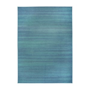 Solid Blue 5 ft. x 7 ft. Machine Washable Area Rug