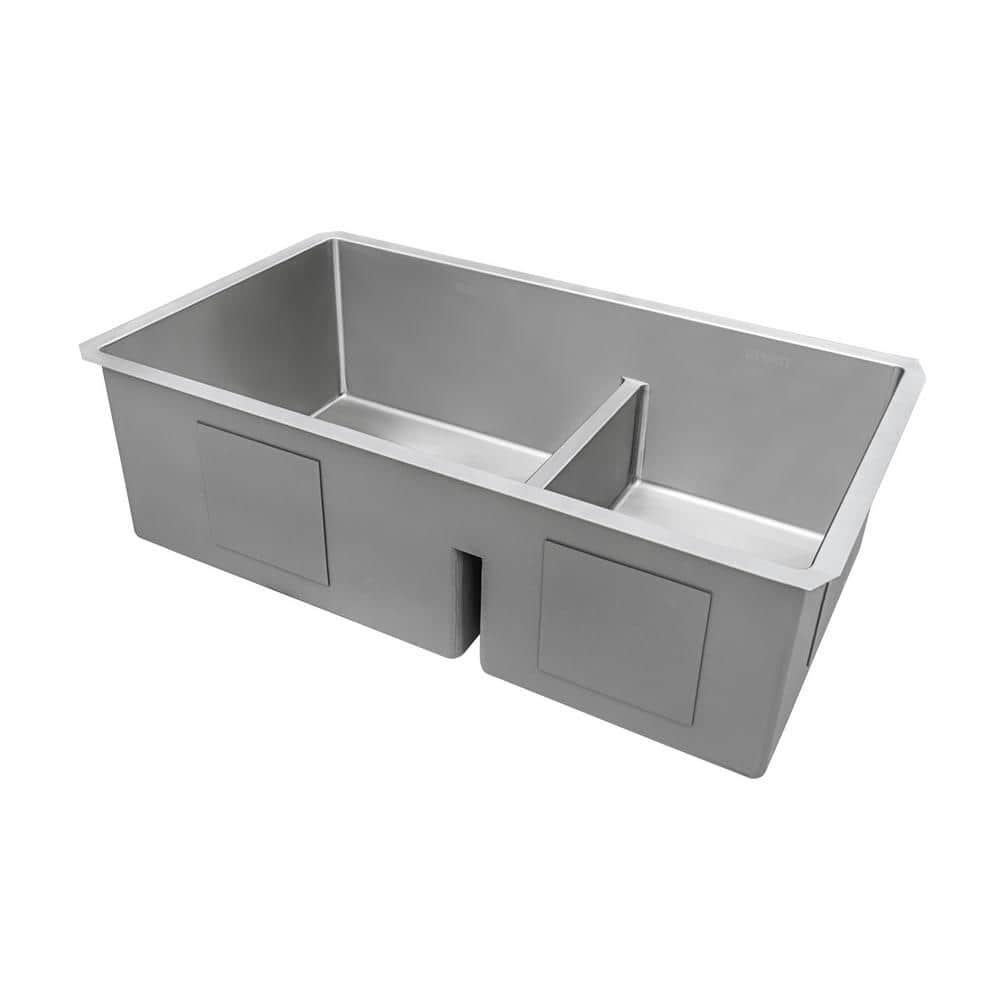 Ruvati 35-inch Stainless Steel Double Bowl Undermount Kitchen Sink