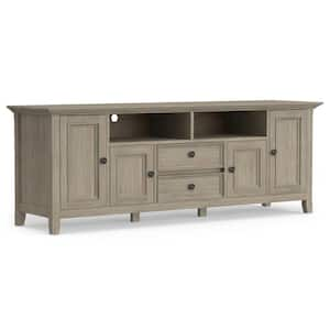 Amherst 72 in. Distressed Grey Wood TV Stand with 1 Drawer Fits TVs Up to 80 in. with Storage Doors