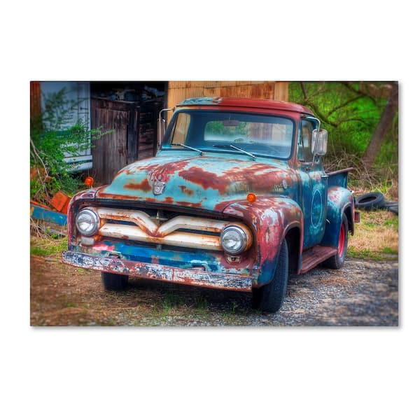 Trademark Fine Art Ford Truck by Bob Rouse Hidden Frame Home Wall Art 12 in. x 19 in.