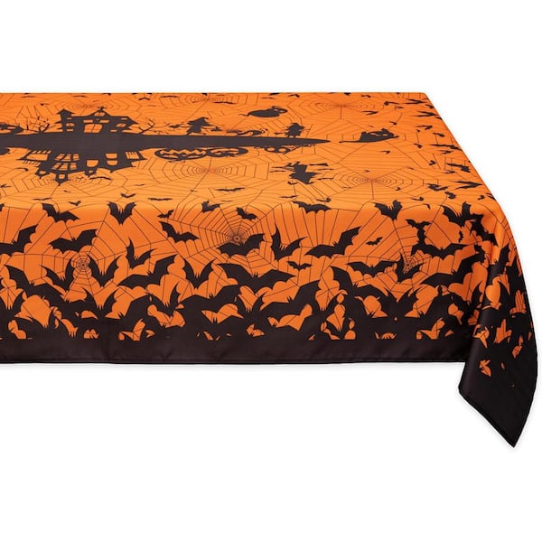 Angel Sar 60 in. x 84 in. Rectangular Halloween Silhouettes Tabletop for Dinner Parties and Scary Movie Nights