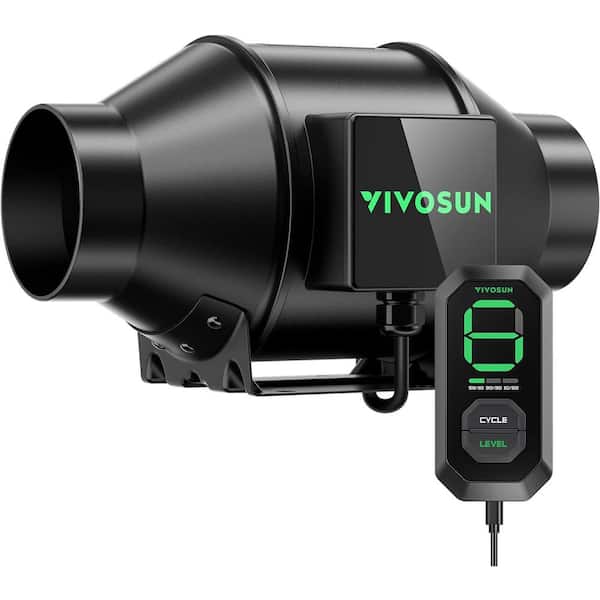 AeroZesh G6 6-in. 388 CFM Inline Duct Fan with E12 Speed Controller for Grow Tent Ventilation