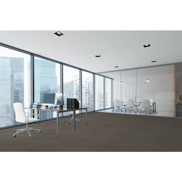 Chase - Mascot - Brown Commercial/Residential 24 x 24 in. Glue-Down Carpet Tile Square (72 sq. ft.)