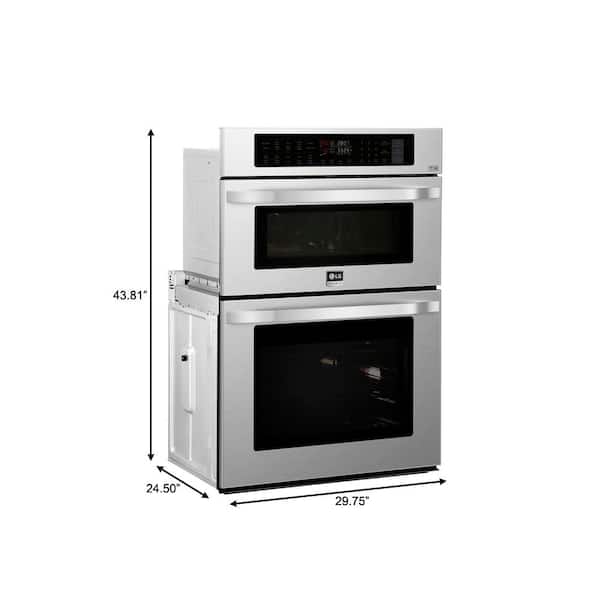 Lg Studio 30 In Smart Electric Convection Easyclean Combination Wall Oven With Built Microwave Stainless Steel Lswc307st The Home Depot - 26 Wall Oven Microwave Combo