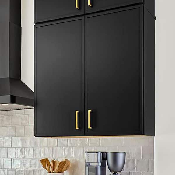 Leyton 30 in. W x 15 in. D x 24 in. H Ready to Assemble Plywood Slim Shaker Wall Bridge Kitchen Cabinet in Raven Black