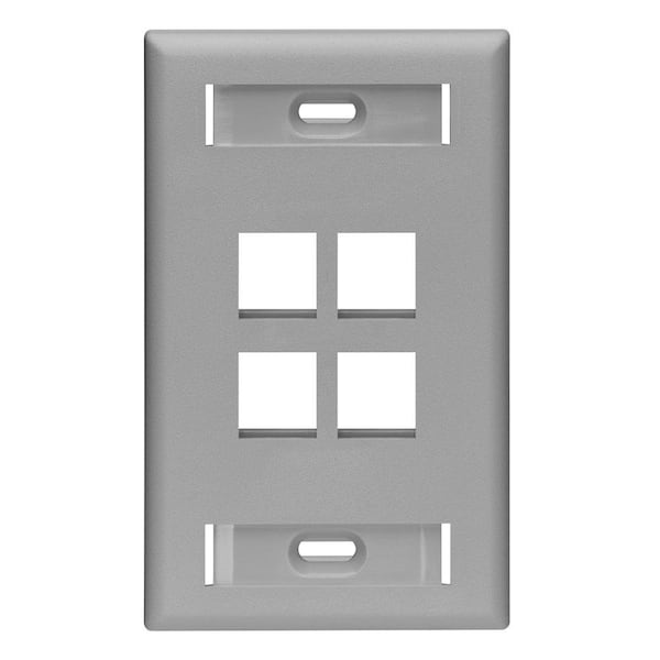 Leviton Gray 1-Gang Audio/Video Wall Plate (1-Pack)