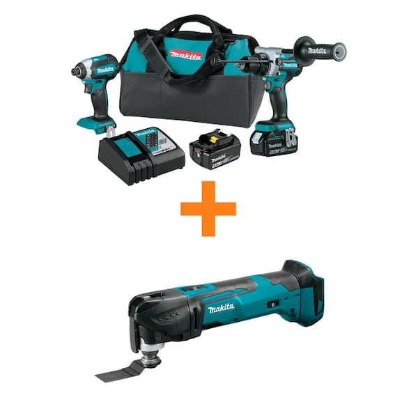 Makita 18V LXT Lithium-Ion Brushless Cordless 2-Piece Combo Kit 5.0Ah and 18V LXT Variable Speed Oscillating Multi-Tool