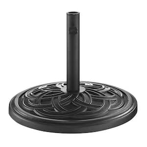 Circle Weave Round Outdoor Patio Umbrella Base - Black