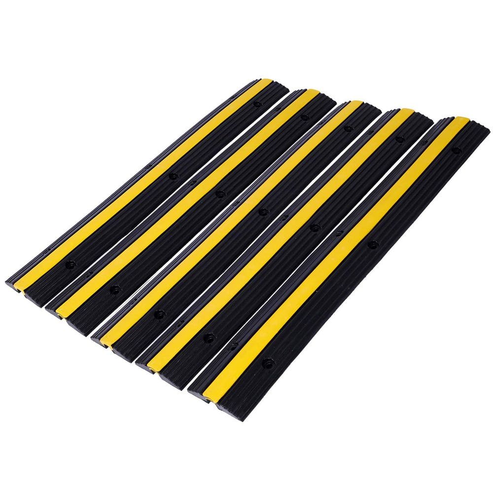 5 Pack Cable Protector Ramp Rubber Speed Bumps of 1 Channel, 6600 lbs. Load Capacity with 12 Bolts Spike price history on PriceWatchPro