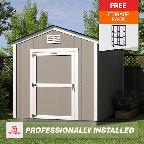 Professionally Installed Tahoe Bijou 8 ft. x 10 ft. Wood Storage Shed with 7 ft. High Sidewall (80 sq. ft.)
