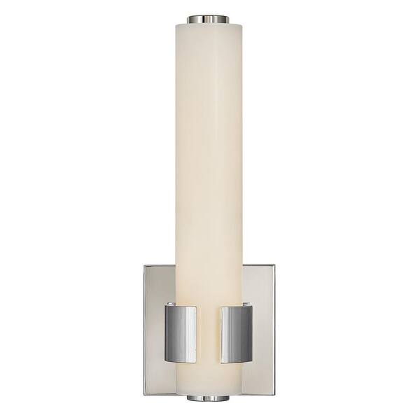 HINKLEY - Aiden 20.00-Watt Single Integrated Led Polished Nickel 4.75 in. Wall Sconce