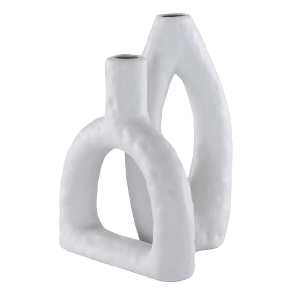 SAFAVIEH Paolette 9.5 in. Glazing Stone Grey Decorative Vase (Set of 2)