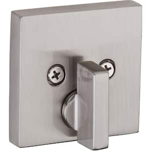 Downtown Low Profile Satin Nickel Square Single Cylinder Contemporary Deadbolt featuring SmartKey Security