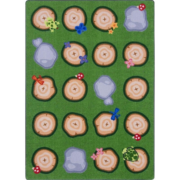 Joy Carpets Kid Essentials Stumped 5'4" x 7'8" Area Rug in Color Multi