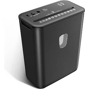 6-Sheet Crosscut Paper, Credit Card, Staple, Clip Shredder with High Security Level P-4 and 4 gal. Wastebasket in Black