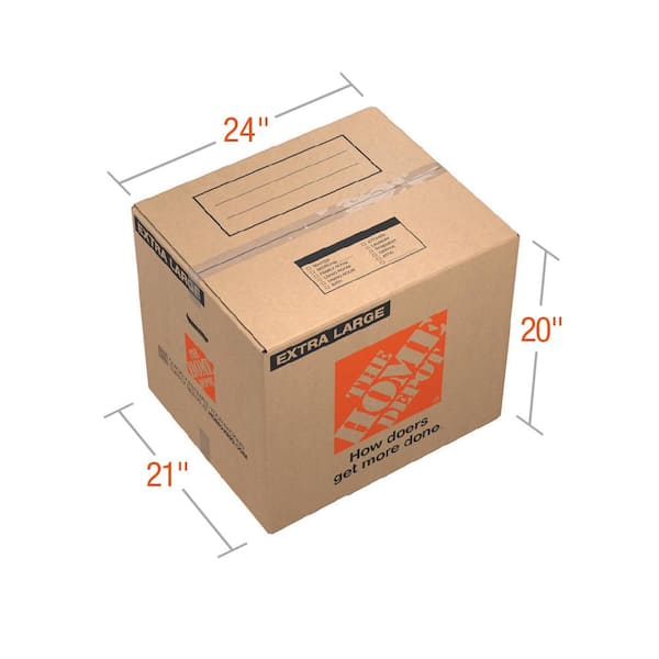 The Home Depot 24 In L X In W X 21 In D Extra Large Moving Box With Handles Xlbx The Home Depot