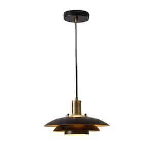 Rancho Mirage 100-Watt 1-Light Matte Black Bowl Pendant Light with Metal Shade No Bulbs Included