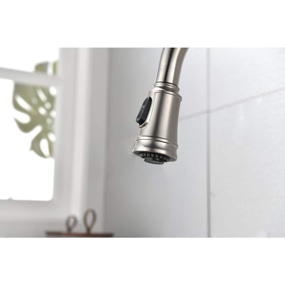 Brushed Nickel Stainless Steel Pull-Out Spray Kitchen Faucet