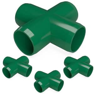 1-1/4 in. Furniture Grade PVC Cross in Green (4-Pack)