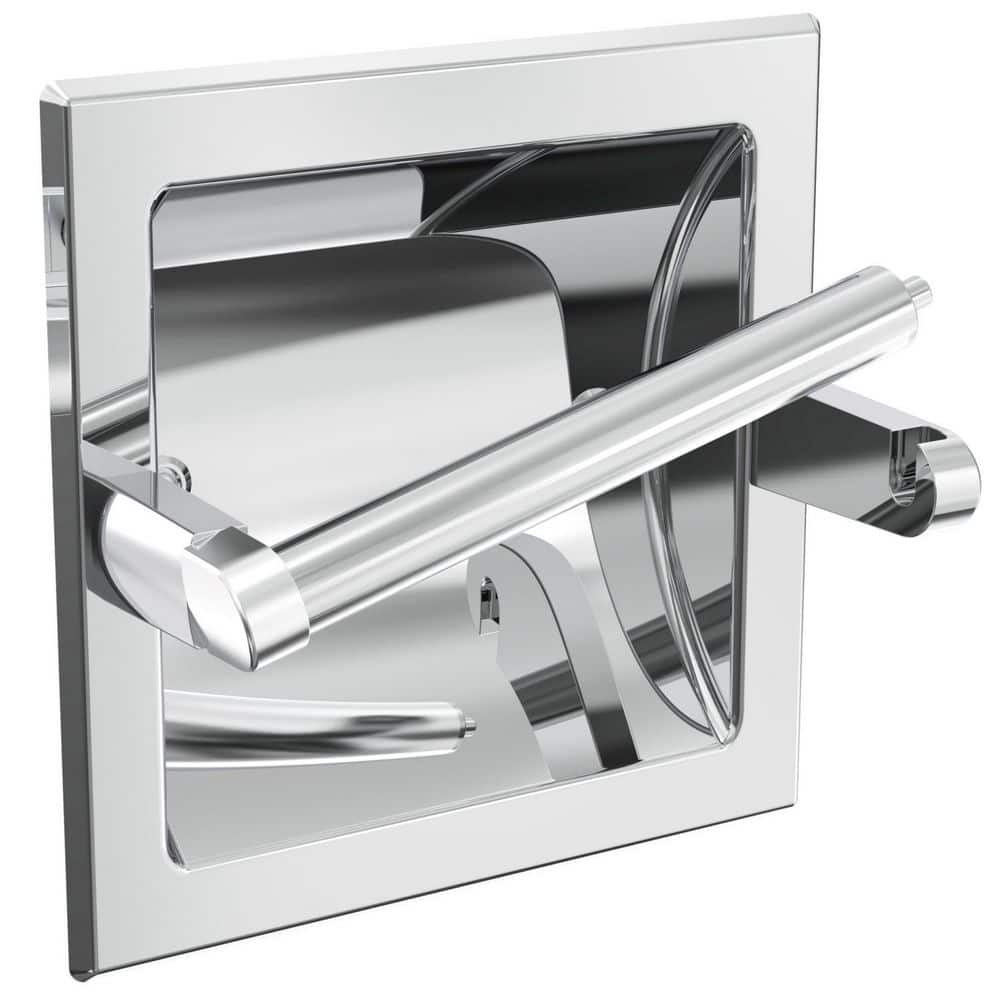 Wall-Mount Recessed Toilet Paper Holder in Chrome, Stainless Steel Pivoting in Wall Toilet Paper Holder price history on PriceWatchPro