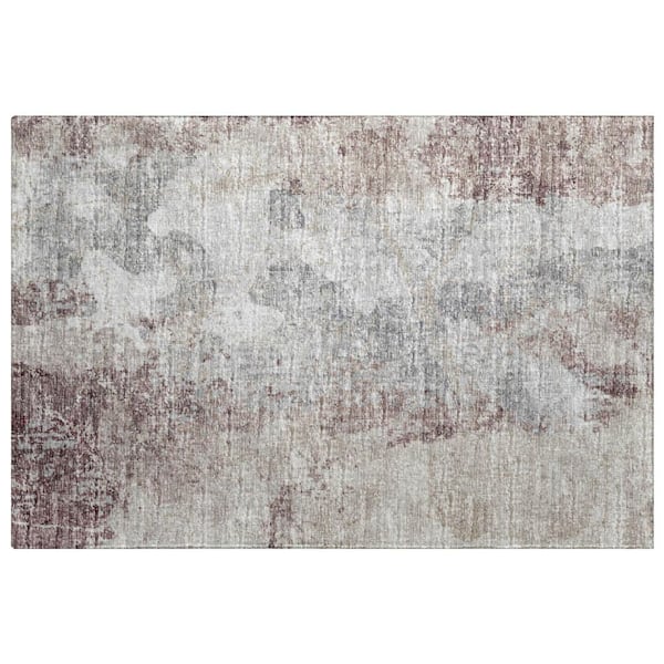 Dream Shag Premium Machine Washable Abstract ADS68 Plum 3 ft. x 4 ft. Area Rug