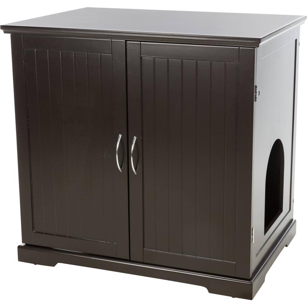 TRIXIE XL Wooden Litter Box Enclosure with Drawer, Brown 40238 The