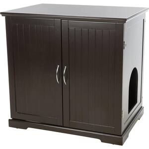 XL Wooden Litter Box Enclosure with Drawer, Brown